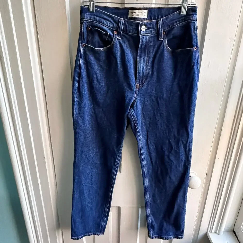 Abercrombie & Fitch The Ankle Straight Ultra High Rise Jeans - Size 27 - Picture 2 of 8